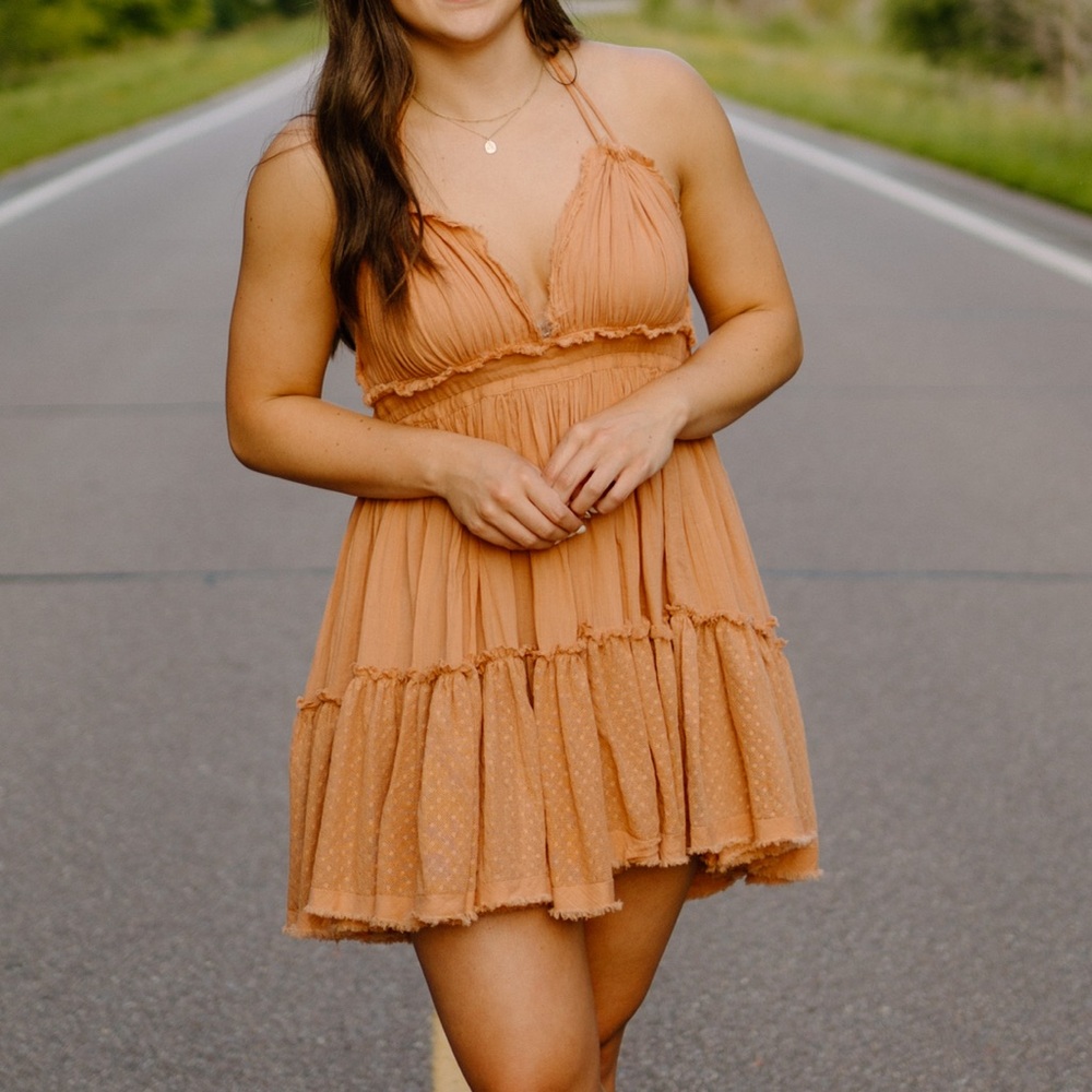 FP Movement by Free People 100 Degree Tan Mini Dress